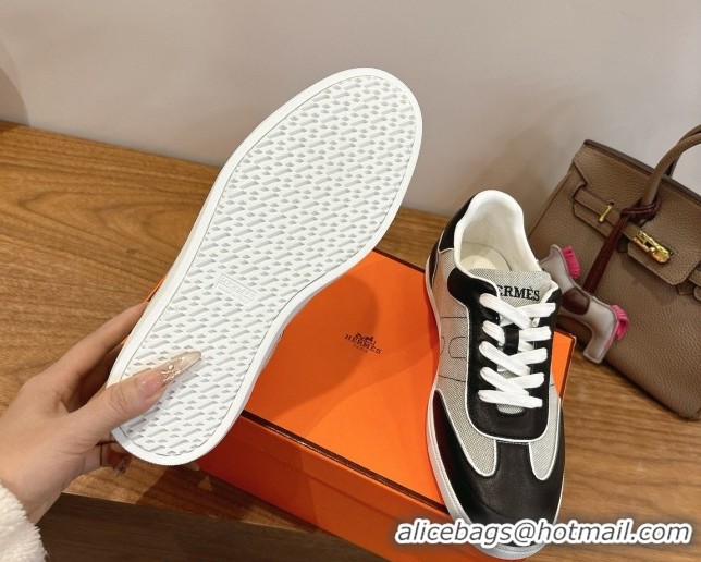 Best Product Hermes Match Sneakers in Canvas and Calfskin Leather Grey/Black 2026 H261863