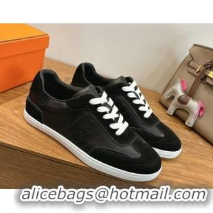 Purchase Hermes Match Sneakers in Suede and Leather Black2 2026 H261863