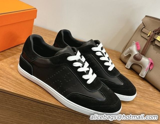 Purchase Hermes Match Sneakers in Suede and Leather Black2 2026 H261863