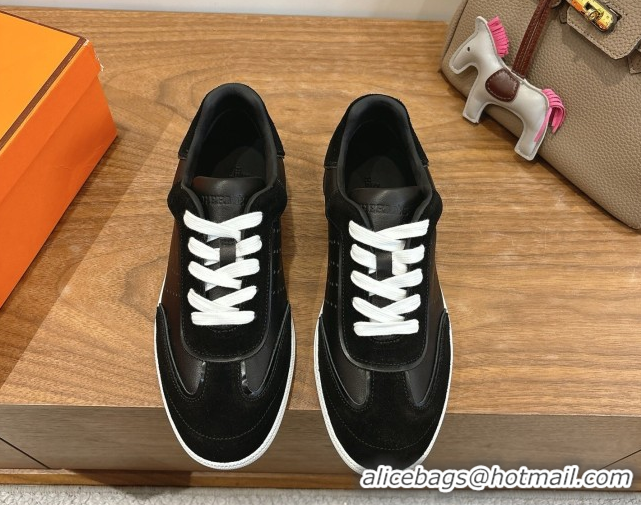 Purchase Hermes Match Sneakers in Suede and Leather Black2 2026 H261863