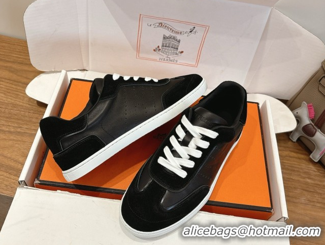 Purchase Hermes Match Sneakers in Suede and Leather Black2 2026 H261863