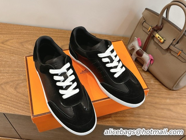 Purchase Hermes Match Sneakers in Suede and Leather Black2 2026 H261863