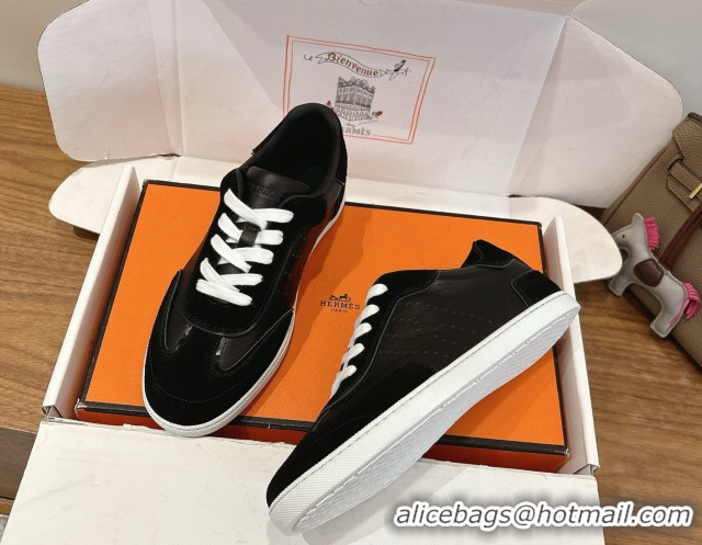 Purchase Hermes Match Sneakers in Suede and Leather Black2 2026 H261863