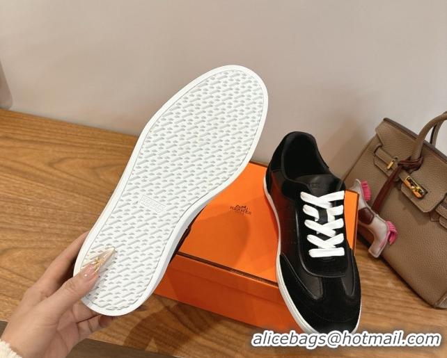 Purchase Hermes Match Sneakers in Suede and Leather Black2 2026 H261863