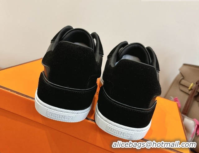 Purchase Hermes Match Sneakers in Suede and Leather Black2 2026 H261863