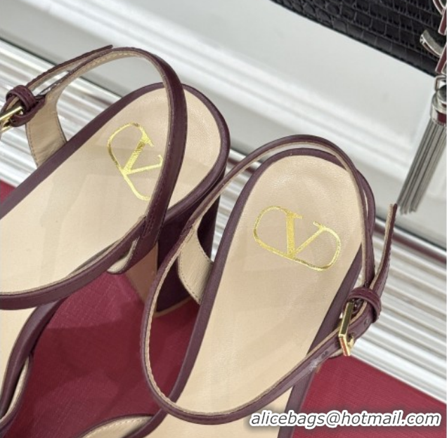 Unique Style Valentino VLOGO Signature Platform Pumps 11cm in Suede and Leather Dark Brown 0224023