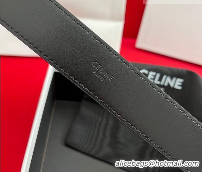 Discount Celine Calfskin Leather Belt 3cm with Triomphe Logo Buckle CE011003 Brown/Gold 2025