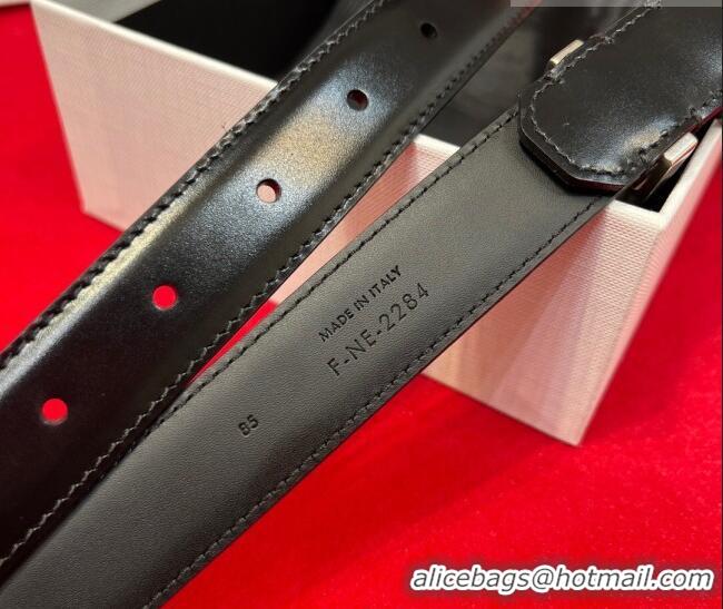 Promotional Celine Western Medium Leather Belt 2.5cm with Pin Buckle CE011004 Black/Aged Silver 2025