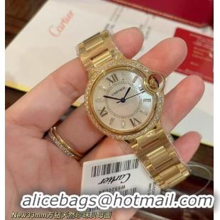 Luxury Cheap Cartier Swiss Quartz Mother-of-pearl 36mm Dial C56213 Gold