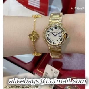 Shop Promotional Cartier Swiss Quartz Mother-of-pearl 28mm Dial C56213 Gold