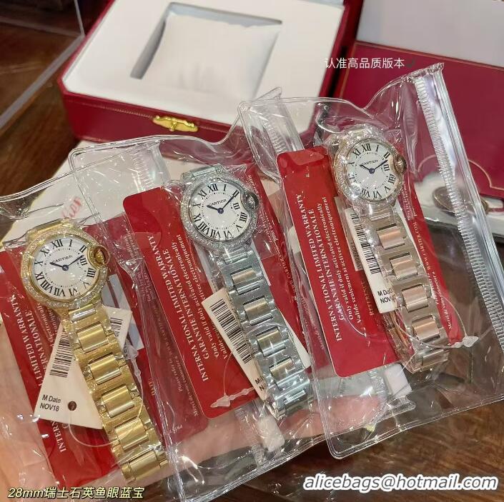 Shop Promotional Cartier Swiss Quartz Mother-of-pearl 28mm Dial C56213 Gold