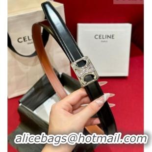 Buy Cheap Celine Medium Taurillon Leather Belt 2.5cm with Framed Triomphe Buckle CE011005 Black/Brown/Silver 2025