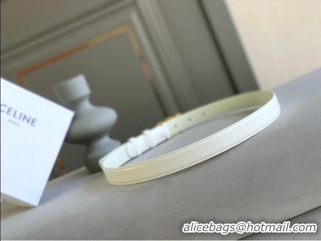 Buy Inexpensive Celine Calfskin Leather Triomphe Belt 2.5cm CE22401 White/Gold 2025