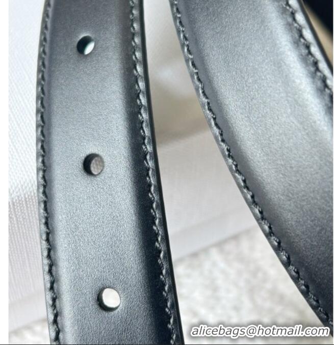 Trendy Design Celine Calfskin Triomphe Belt 2.4cm with Leather Buckle 0317 Black 2025