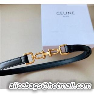 Top Grade Celine Leather and Chain Belt 1.5cm 0617 Black 2025