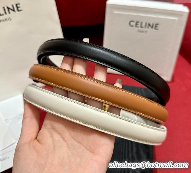 Shop Inexpensive Celine Calfskin Belt 1.8cm C71126 2025