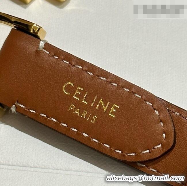 Shop Inexpensive Celine Calfskin Belt 1.8cm C71126 2025