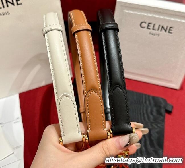 Shop Inexpensive Celine Calfskin Belt 1.8cm C71126 2025