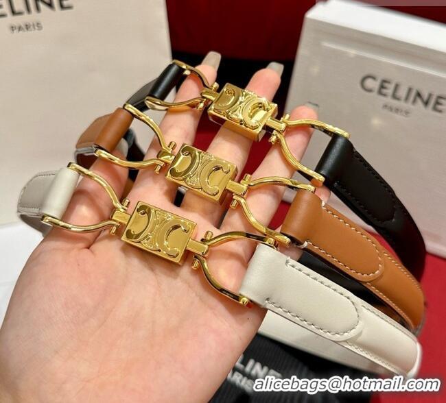 Shop Inexpensive Celine Calfskin Belt 1.8cm C71126 2025