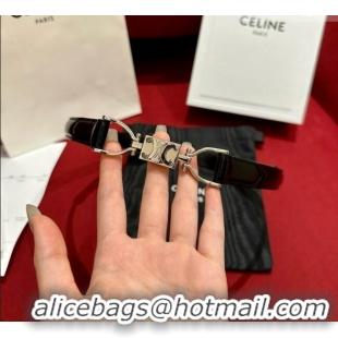 ​Famous Brand  Celine Calfskin Belt 1.8cm C71201 Black 2025