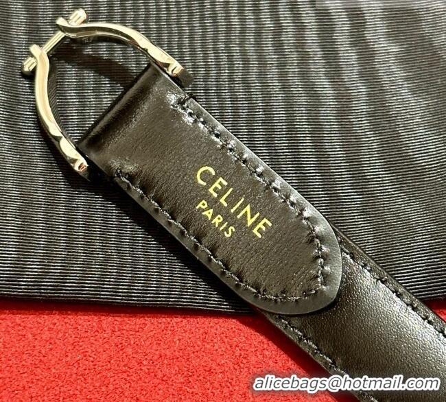 ​Famous Brand  Celine Calfskin Belt 1.8cm C71201 Black 2025