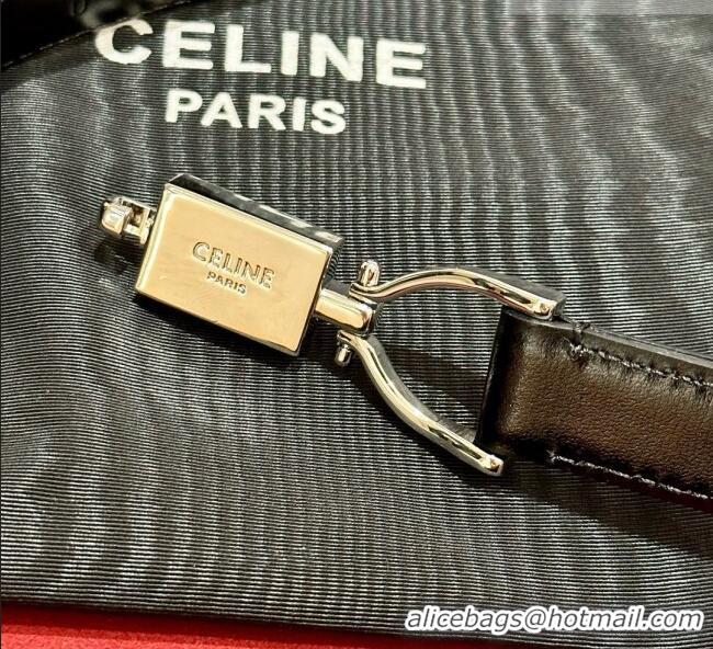 ​Famous Brand  Celine Calfskin Belt 1.8cm C71201 Black 2025