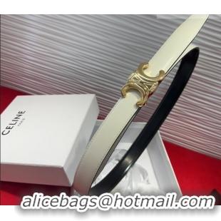 New Release Creation Celine Triomphe Calf Leather Belt 2.5cm with Gold-Tone Buckle CL2012025 White 2025
