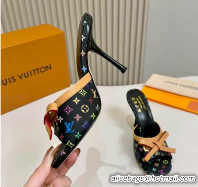 Durable Louis Vuitton LV x TM 6AM Heel Slides Sandal 9cm Black 2026 1AJSD9