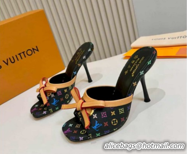 Durable Louis Vuitton LV x TM 6AM Heel Slides Sandal 9cm Black 2026 1AJSD9