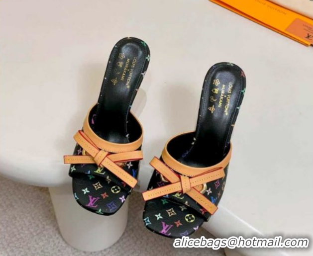 Durable Louis Vuitton LV x TM 6AM Heel Slides Sandal 9cm Black 2026 1AJSD9