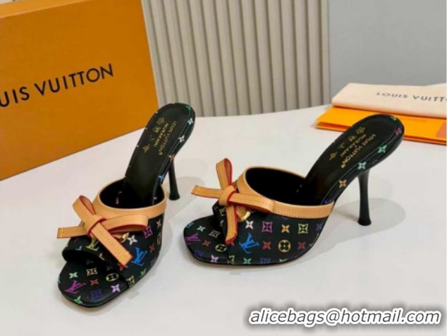 Durable Louis Vuitton LV x TM 6AM Heel Slides Sandal 9cm Black 2026 1AJSD9