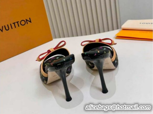 Durable Louis Vuitton LV x TM 6AM Heel Slides Sandal 9cm Black 2026 1AJSD9