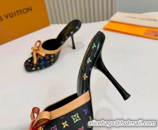 Durable Louis Vuitton LV x TM 6AM Heel Slides Sandal 9cm Black 2026 1AJSD9