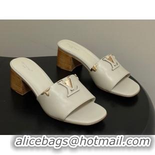 Cheap Price Louis Vuitton LV Mare Heel Slides Sandal 4.5cm Grey 2026 1AITQM