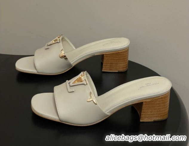 Cheap Price Louis Vuitton LV Mare Heel Slides Sandal 4.5cm Grey 2026 1AITQM