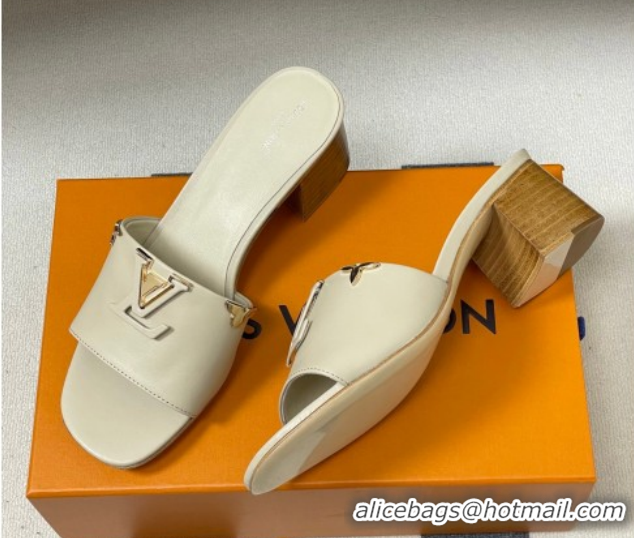 Cheap Price Louis Vuitton LV Mare Heel Slides Sandal 4.5cm Grey 2026 1AITQM