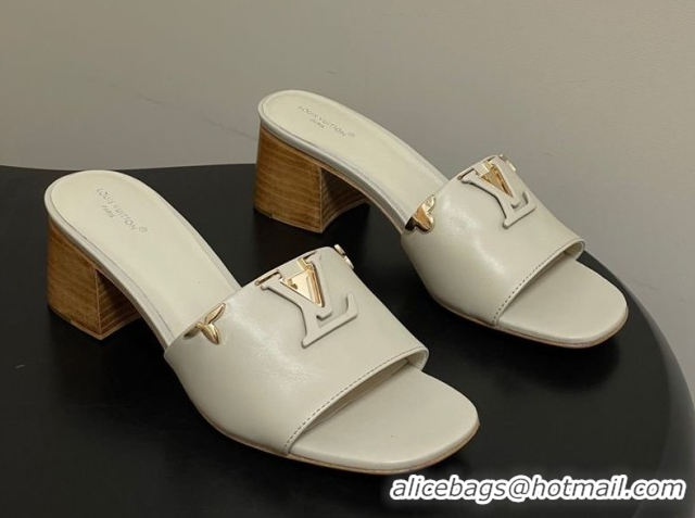 Cheap Price Louis Vuitton LV Mare Heel Slides Sandal 4.5cm Grey 2026 1AITQM