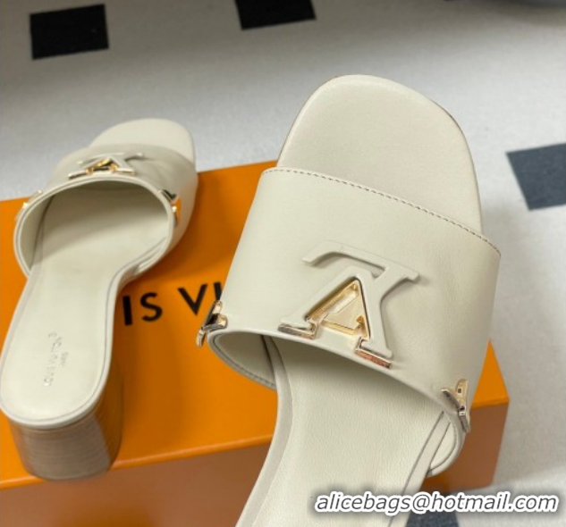 Cheap Price Louis Vuitton LV Mare Heel Slides Sandal 4.5cm Grey 2026 1AITQM