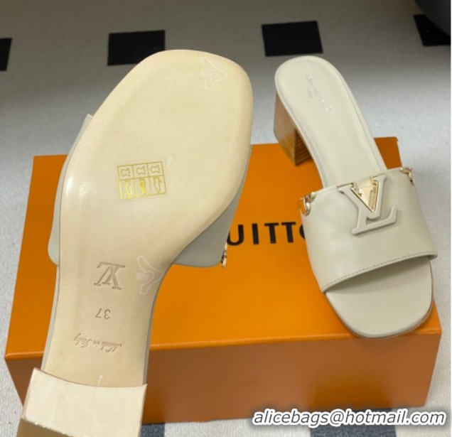 Cheap Price Louis Vuitton LV Mare Heel Slides Sandal 4.5cm Grey 2026 1AITQM