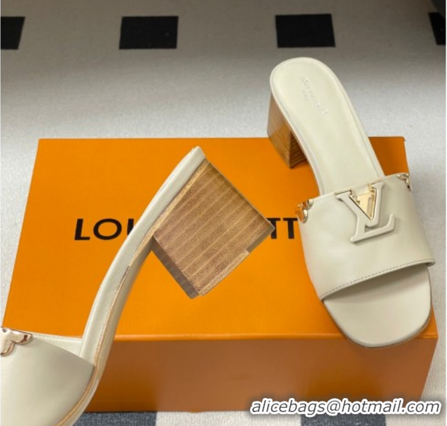 Cheap Price Louis Vuitton LV Mare Heel Slides Sandal 4.5cm Grey 2026 1AITQM