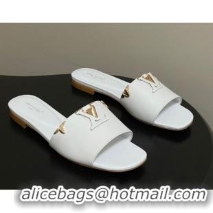 Best Grade Louis Vuitton LV Mare Flat Slides Sandal White 2026 1AITQM
