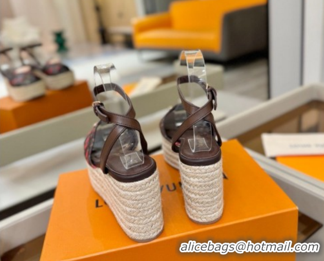 Perfect Louis Vuitton Helios Platform Sandals 9cm Monogram/Red Cherry 2026 1AHLOA