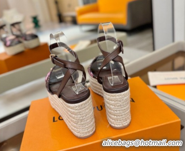 Best Grade Louis Vuitton Helios Platform Sandals 9cm Monogram/Pink Bloom 2026 1AHLOA