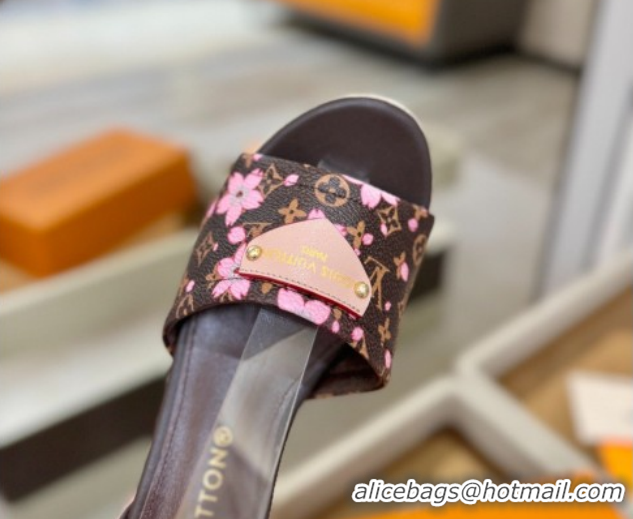 Best Grade Louis Vuitton Helios Platform Sandals 9cm Monogram/Pink Bloom 2026 1AHLOA
