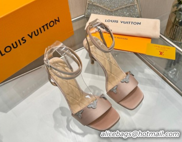 Good Looking Louis Vuitton Gala Heel Sandals 9cm in Satin with Monogram Flower Nude 2026 1AIUVK