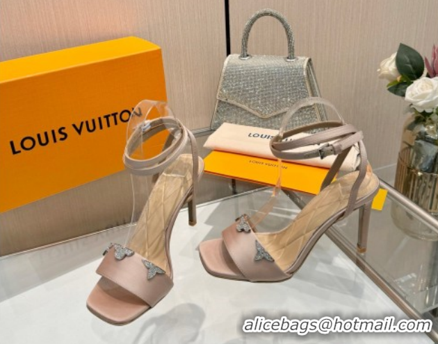 Good Looking Louis Vuitton Gala Heel Sandals 9cm in Satin with Monogram Flower Nude 2026 1AIUVK