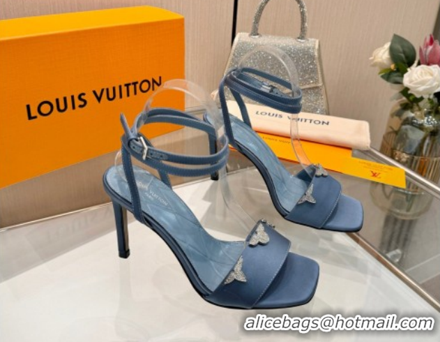 Best Product Louis Vuitton Gala Heel Sandals 9cm in Satin with Monogram Flower Blue 2026 1AIUVK