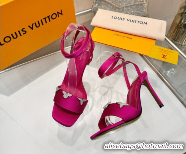 Buy Luxury Louis Vuitton Gala Heel Sandals 9cm in Satin with Monogram Flower Fuchsia Pink 2026 1AIUVK