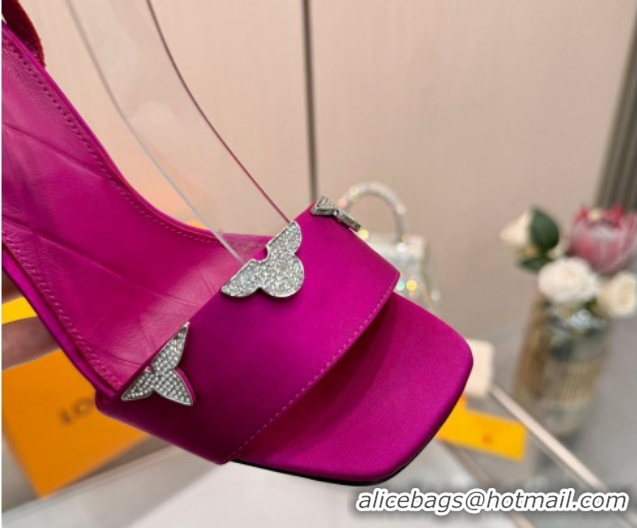 Buy Luxury Louis Vuitton Gala Heel Sandals 9cm in Satin with Monogram Flower Fuchsia Pink 2026 1AIUVK