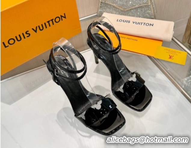 Top Grade Louis Vuitton Gala Heel Sandals 9cm in Patent Leather with Monogram Flower Black 2026 1AIUVK